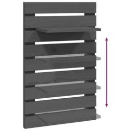Berkfield Home Beautiful Wall-mounted Bedside Shelves 2 pcs Grey Solid Wood Pine - thumbnail 8