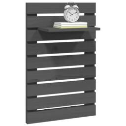 Berkfield Home Beautiful Wall-mounted Bedside Shelves 2 pcs Grey Solid Wood Pine - thumbnail 4