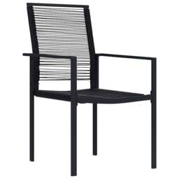 Berkfield Home 5 Piece Garden Dining Set Black PVC Rattan - thumbnail 6