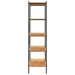 Berkfield Home 5-Tier Shelving Unit Black & Oak 80x40x163 cm - Size: 80 x 40 x 163 cm - thumbnail 4