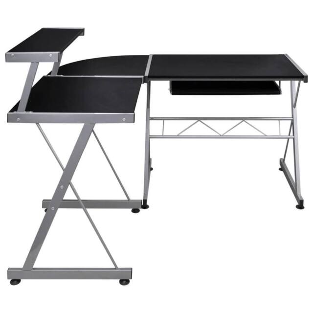 Berkfield Home Durable Corner Computer Desk Black 132x112x99 cm Engineered Wood - Size: 132 x 112 x 99 cm - image 1