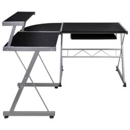 Berkfield Home Durable Corner Computer Desk Black 132x112x99 cm Engineered Wood - Size: 132 x 112 x 99 cm