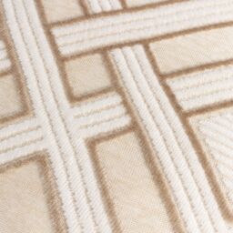 Paoletti Henley Geometric Velvet Cushion in Taupe - Size: 50 cm x 50 cm - thumbnail 5