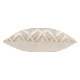 Paoletti Henley Geometric Velvet Cushion in Taupe - Size: 50 cm x 50 cm - thumbnail 4