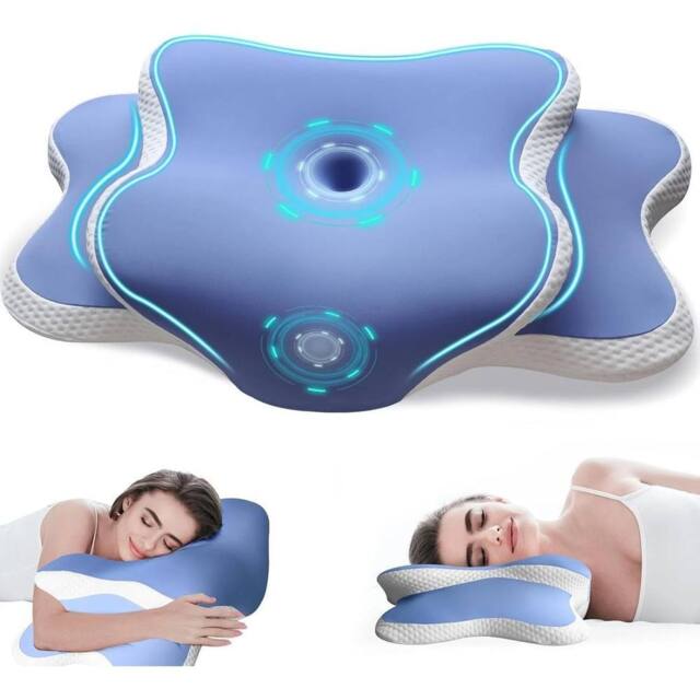 KORVIXA Cervical Memory Foam Pillow or Neck Pain-Relief in Blue - Size: Crib - image 1