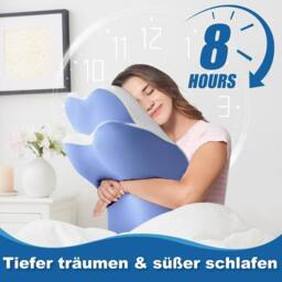 KORVIXA Cervical Memory Foam Pillow or Neck Pain-Relief in Blue - Size: Crib - thumbnail 4