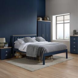 Birlea Highgate 3 Door Wardrobe Cream & Oak in Blue - thumbnail 2