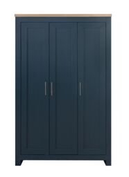 Birlea Highgate 3 Door Wardrobe Cream & Oak in Blue - thumbnail 4