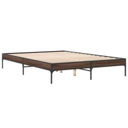 Berkfield Home Bed Frame without Mattress Brown Oak 140x200 cm - thumbnail 3