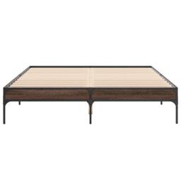 Berkfield Home Bed Frame without Mattress Brown Oak 140x200 cm - thumbnail 4