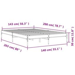 Berkfield Home Bed Frame without Mattress Brown Oak 140x200 cm - thumbnail 9