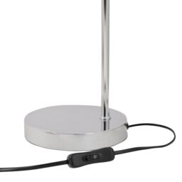 First Choice Lighting Chrome Arched Table Lamp with Sage Green Fern Shade in Silver - thumbnail 2