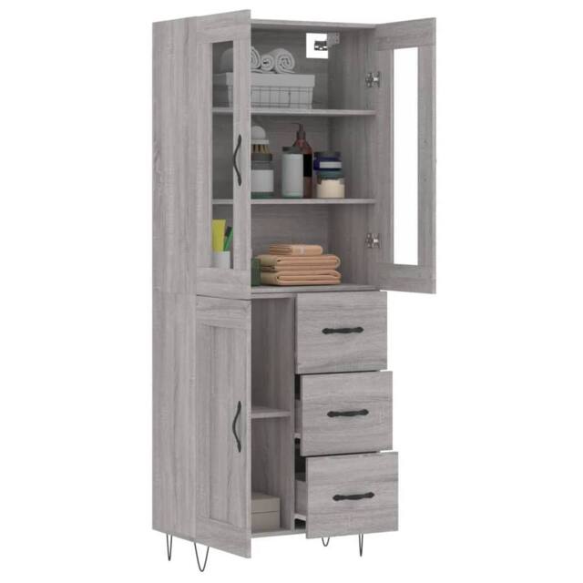 Berkfield Home Highboard Grey Sonoma 69.5x34x180 cm Engineered Wood - image 1