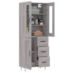 Berkfield Home Highboard Grey Sonoma 69.5x34x180 cm Engineered Wood - thumbnail 1