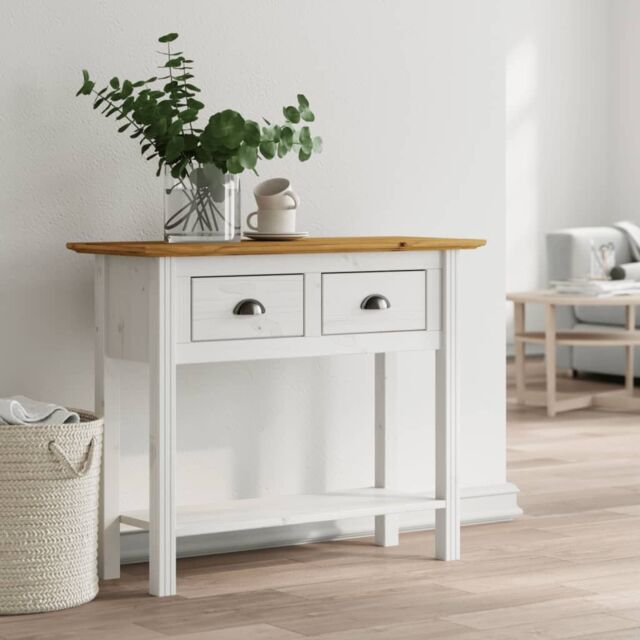 Berkfield Home Console Table BODO Brown 90x34.5x73 cm Solid Wood Pine - image 1
