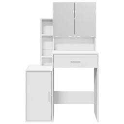 Berkfield Home Dressing Table with Cabinet White 80x35x132 cm - Size: 80 x 35 x 132 cm - thumbnail 5