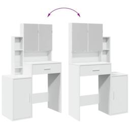 Berkfield Home Dressing Table with Cabinet White 80x35x132 cm - Size: 80 x 35 x 132 cm - thumbnail 9