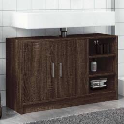 Berkfield Home Sink Cabinet Brown Oak 90x29x55 cm Engineered Wood - Size: 90 x 29 x 55 cm