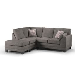 Furnishings For Less UK Hilliard Fullback L Shaped Fabric Corner Sofa Charcoal or Mist- Left Hand Facing - thumbnail 1