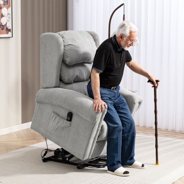 HOMCOM Power Lift Recliner Chair for Elderly with Remote Control in Grey - Size: 1 Pack - image 1