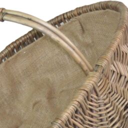 Red Hamper Wicker Shallow Antique Wash Lined Garden Trug in Grey - Size: Small - thumbnail 2