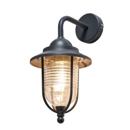 CGC Lighting Ayana Antique Charcoal Curved Fishermans Outdoor Wall Light in Dark Grey - thumbnail 4