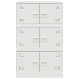 Berkfield Home Sideboard White 67x39x107 cm Steel - Size: 67 x 39 x 107 cm - thumbnail 6