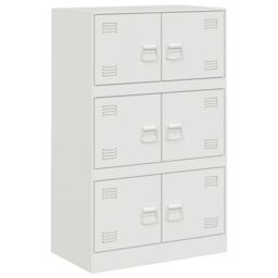 Berkfield Home Sideboard White 67x39x107 cm Steel - Size: 67 x 39 x 107 cm - thumbnail 2