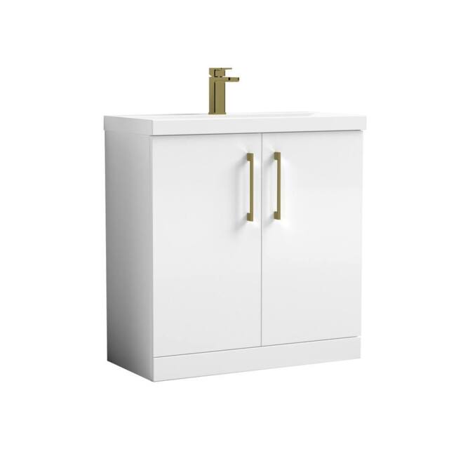 Balterley Bathroom Floor Standing 2-Door Vanity Unit Basin, Gloss White, 800mm in White - image 1
