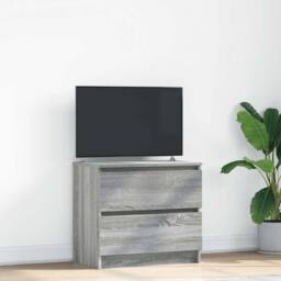 Berkfield Home TV Cabinet Grey Sonoma 60x35x54 cm Engineered Wood - Size: 60 x 35 x 54 cm - thumbnail 2