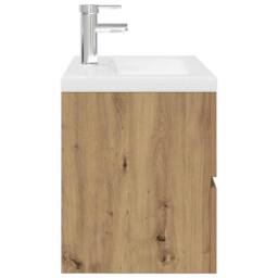 Berkfield Home Sink Cabinet with Built-in Basin & Faucet Artisan Oak in Brown - thumbnail 6