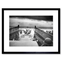 "Artery8 War Military History D Day Landing Normandy Jaws Death Framed Art in Grey - Size: W12"" x H16""" - thumbnail 1