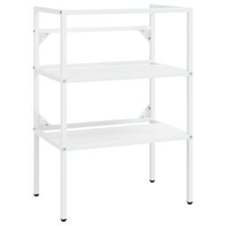 Berkfield Home Bathroom Washbasin Frame with Built-in Basin White Iron - thumbnail 3