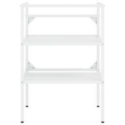 Berkfield Home Bathroom Washbasin Frame with Built-in Basin White Iron - thumbnail 4