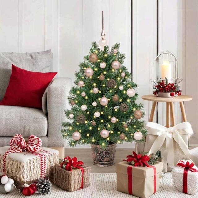 Berkfield Home Artificial Christmas Tree with 150 LEDs Green 95 cm PE & PVC - image 1