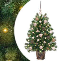 Berkfield Home Artificial Christmas Tree with 150 LEDs Green 95 cm PE & PVC - thumbnail 2