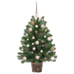 Berkfield Home Artificial Christmas Tree with 150 LEDs Green 95 cm PE & PVC - thumbnail 4