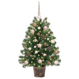 Berkfield Home Artificial Christmas Tree with 150 LEDs Green 95 cm PE & PVC - thumbnail 3
