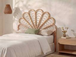 Vente-unique Headboard 140 Cm - Rattan - Natural - FLOSIA in Light Oak - Size: Double - thumbnail 3