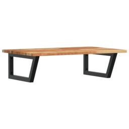Berkfield Home Elegant Basin Shelf Wall Mounted Steel & Solid Wood Acacia in Brown - thumbnail 3