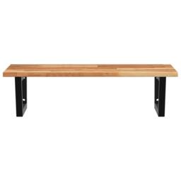Berkfield Home Elegant Basin Shelf Wall Mounted Steel & Solid Wood Acacia in Brown - thumbnail 4