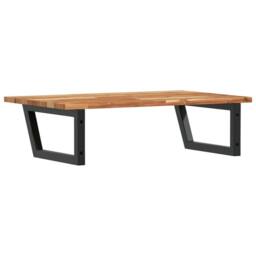 Berkfield Home Elegant Basin Shelf Wall Mounted Steel & Solid Wood Acacia in Brown - thumbnail 6