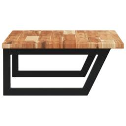 Berkfield Home Elegant Basin Shelf Wall Mounted Steel & Solid Wood Acacia in Brown - thumbnail 5