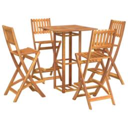 Berkfield Home 5 Piece Outdoor Bar Set Solid Wood Acacia in Brown - thumbnail 3