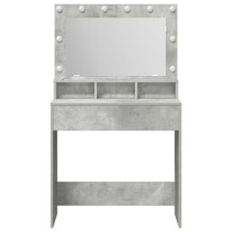 Berkfield Home Dressing Table with LED Lights in Concrete Grey, 79x41x135 cm in Grey - Size: 79 x 41 x 135 cm - thumbnail 4