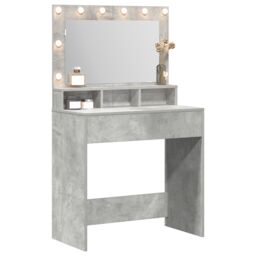 Berkfield Home Dressing Table with LED Lights in Concrete Grey, 79x41x135 cm in Grey - Size: 79 x 41 x 135 cm - thumbnail 3