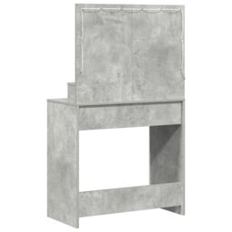 Berkfield Home Dressing Table with LED Lights in Concrete Grey, 79x41x135 cm in Grey - Size: 79 x 41 x 135 cm - thumbnail 6