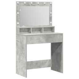 Berkfield Home Dressing Table with LED Lights in Concrete Grey, 79x41x135 cm in Grey - Size: 79 x 41 x 135 cm - thumbnail 2