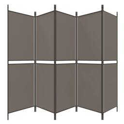 Berkfield Home 5-Panel Room Divider Anthracite 250x180 cm Fabric in Black - thumbnail 5
