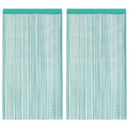 Berkfield Home String Curtains 2 pcs Turquoise 140x250 cm - thumbnail 1